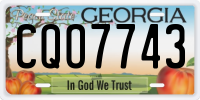 GA license plate CQO7743