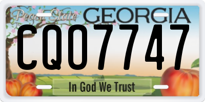 GA license plate CQO7747
