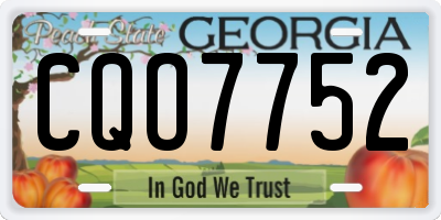 GA license plate CQO7752
