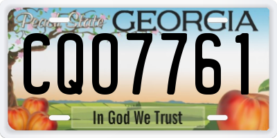 GA license plate CQO7761