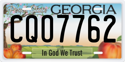 GA license plate CQO7762