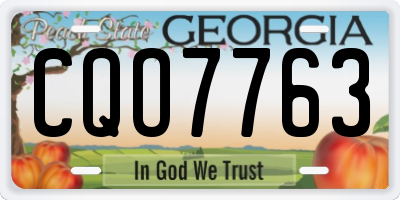 GA license plate CQO7763