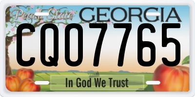 GA license plate CQO7765