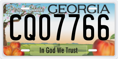 GA license plate CQO7766