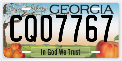 GA license plate CQO7767