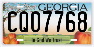 GA license plate CQO7768