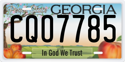 GA license plate CQO7785