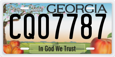 GA license plate CQO7787