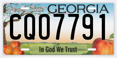 GA license plate CQO7791