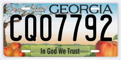 GA license plate CQO7792
