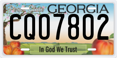 GA license plate CQO7802