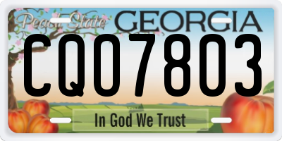 GA license plate CQO7803