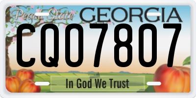 GA license plate CQO7807