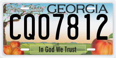 GA license plate CQO7812