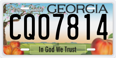 GA license plate CQO7814
