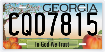 GA license plate CQO7815