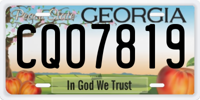 GA license plate CQO7819