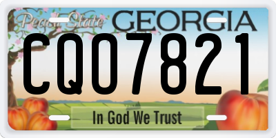 GA license plate CQO7821