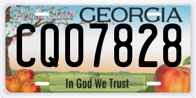 GA license plate CQO7828