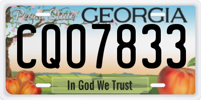 GA license plate CQO7833