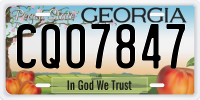 GA license plate CQO7847