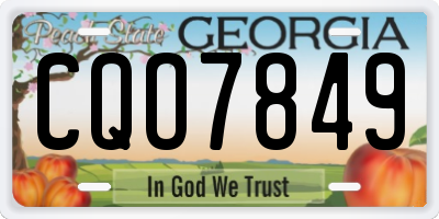 GA license plate CQO7849
