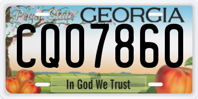 GA license plate CQO7860