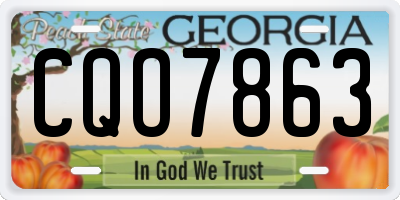 GA license plate CQO7863