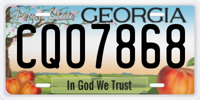 GA license plate CQO7868