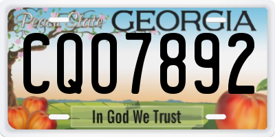 GA license plate CQO7892