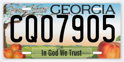 GA license plate CQO7905