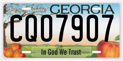 GA license plate CQO7907