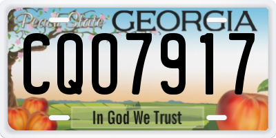 GA license plate CQO7917
