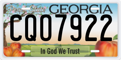 GA license plate CQO7922