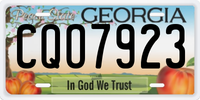 GA license plate CQO7923