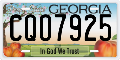 GA license plate CQO7925
