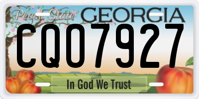 GA license plate CQO7927
