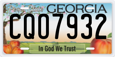 GA license plate CQO7932