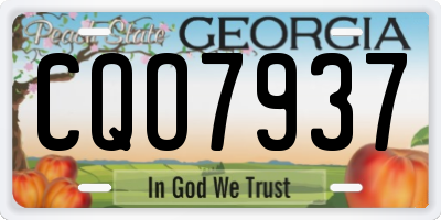 GA license plate CQO7937