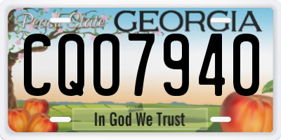 GA license plate CQO7940