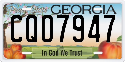 GA license plate CQO7947