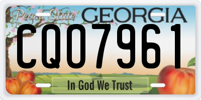 GA license plate CQO7961