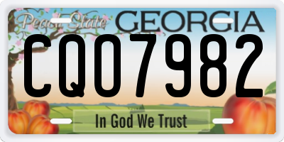 GA license plate CQO7982