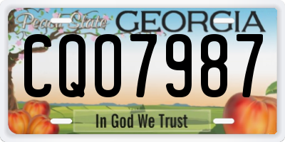 GA license plate CQO7987