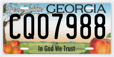 GA license plate CQO7988