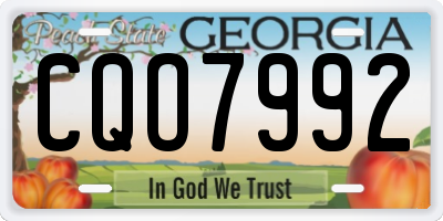 GA license plate CQO7992