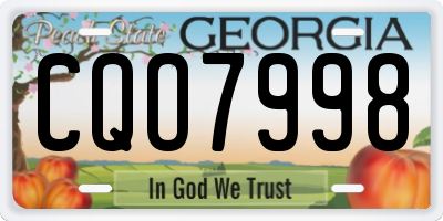 GA license plate CQO7998