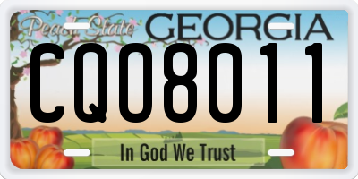 GA license plate CQO8011