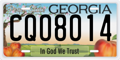 GA license plate CQO8014