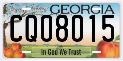 GA license plate CQO8015